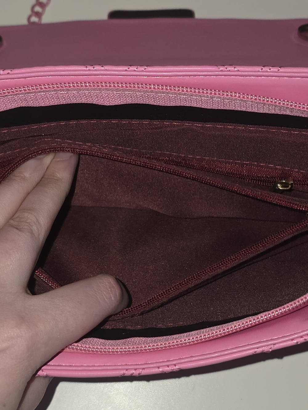 Dolls Kill Pink Quilted Chain-Detail Crossbody Bag - Picture 9 of 15